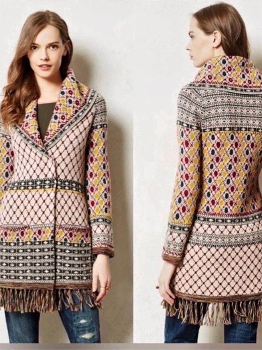 Anthro Angel of the North Women's Geometric Satpura Jacket Size Medium